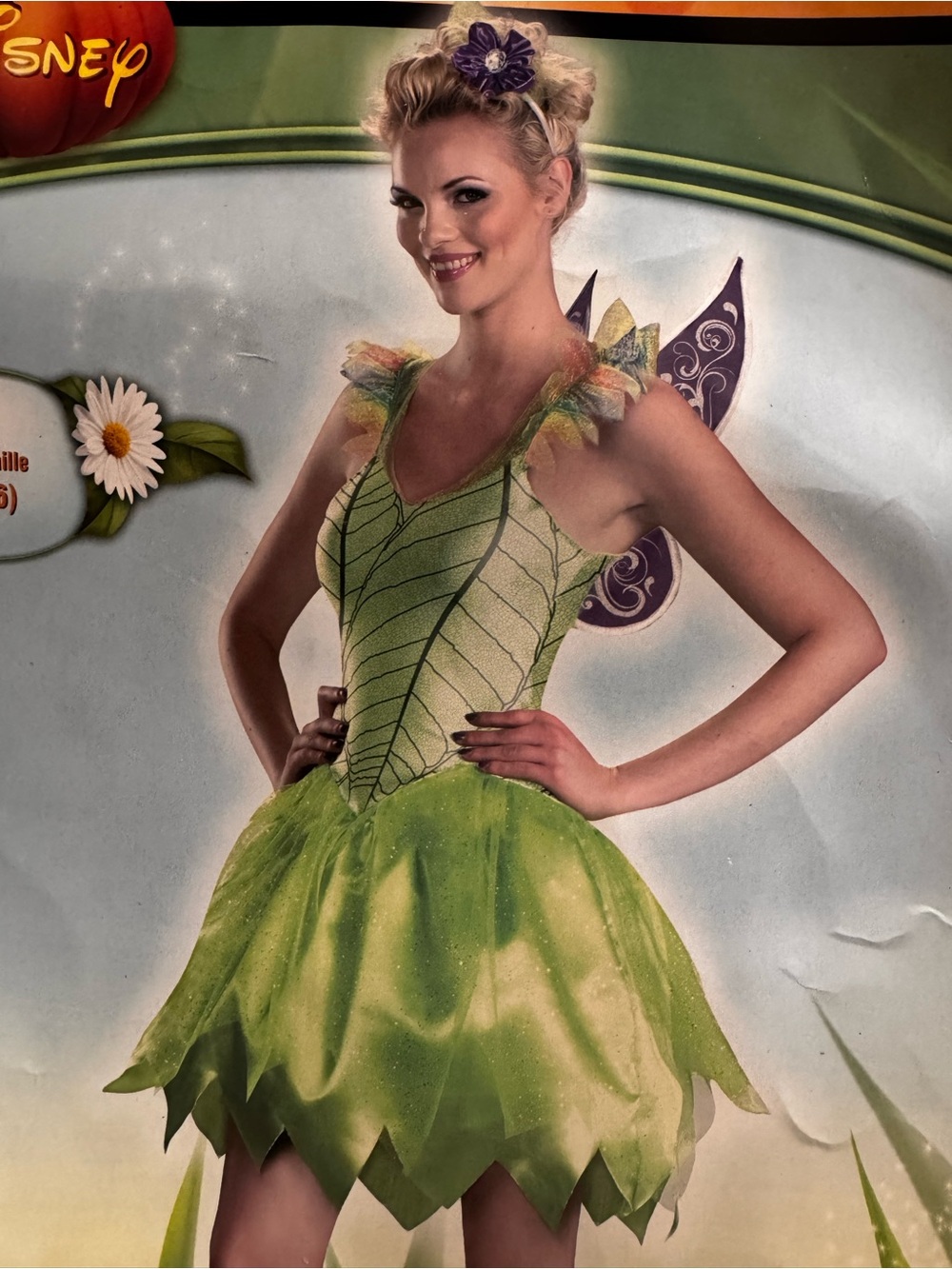 Disney “Tinker Bell” Fairy Dress Costume with Petal Skirt